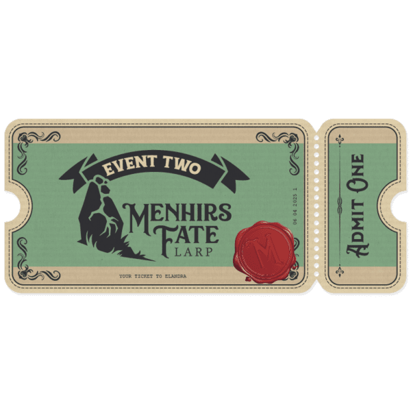 A Representation of a paper Menhirs Fate Event Two Ticket